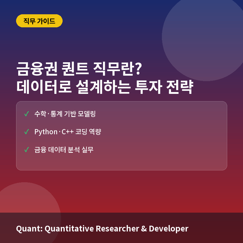금융권 퀀트 직무 - 금융권 퀀트(Quant) 직무란? 데이터로 시장을 읽고 전략을 설계하는 법