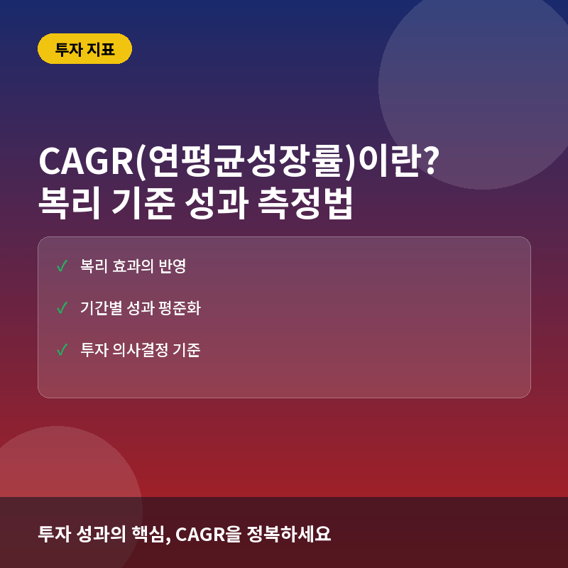 CAGR(연평균성장률)이란? 투자 성과를 정확히 비교하는 계산법