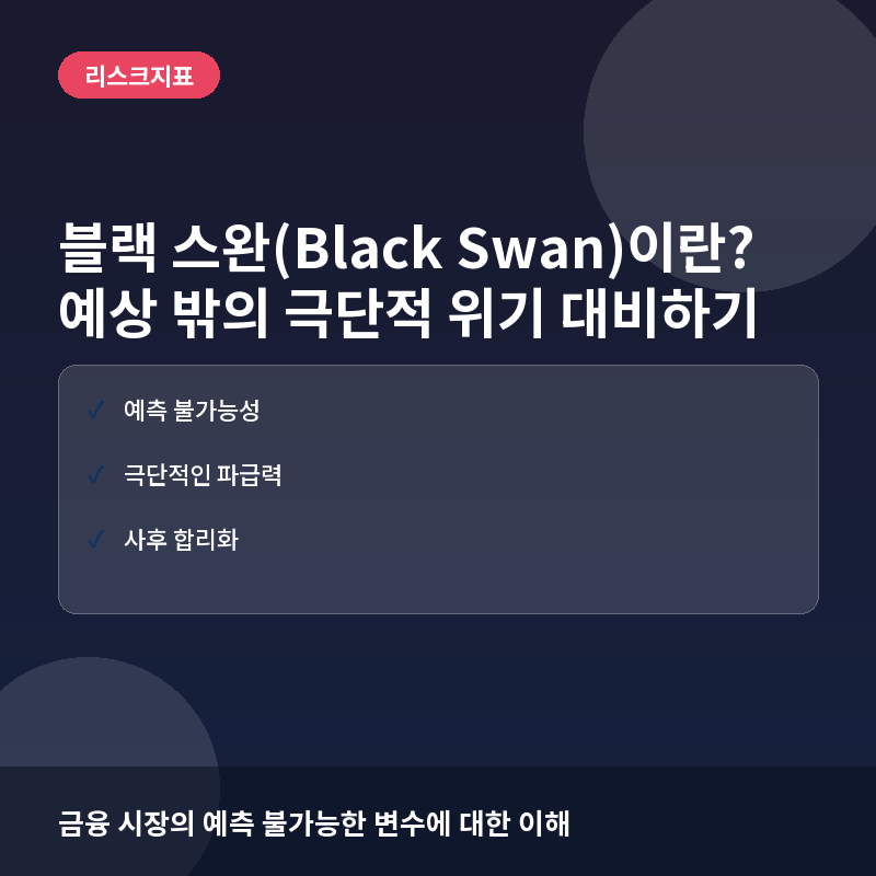 블랙 스완(Black Swan)이란? 시장의 예상을 뒤엎는 극단적 사건의 대비
