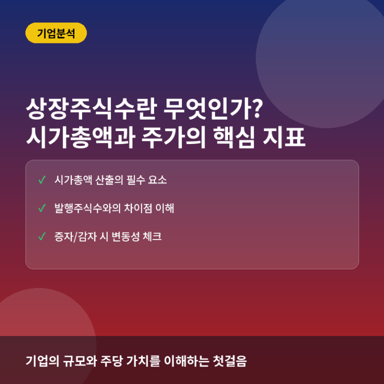 상장주식수(Outstanding Shares)란? 시가총액과 주가를 결정하는 기본 단위