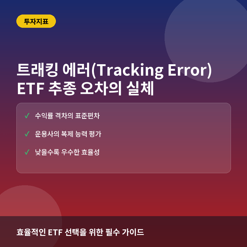 트래킹 에러(Tracking Error)란? ETF와 벤치마크 괴리의 실전 분석