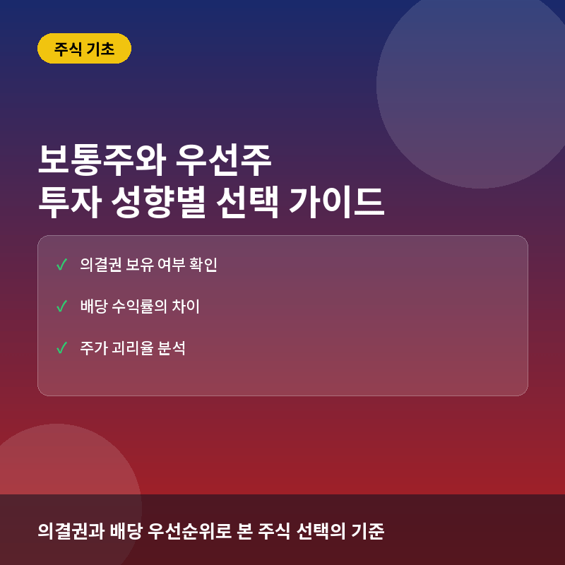 보통주 우선주 차이 - 보통주와 우선주란? 의결권과 배당 차이로 본 투자 전략