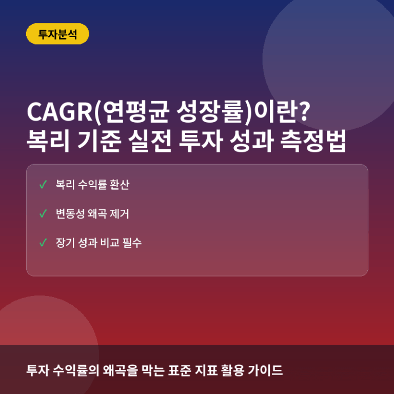 CAGR(연평균 성장률)이란? 투자 성과를 복리로 측정하는 핵심 계산법