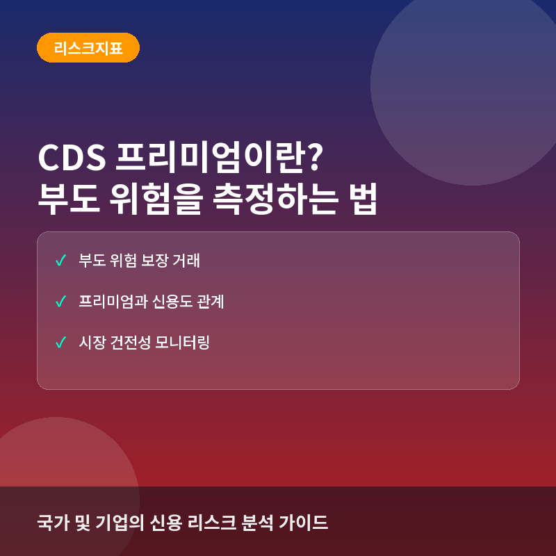 CDS(신용부도스왑) 프리미엄이란? 국가와 기업의 부도 위험을 측정하는 지표