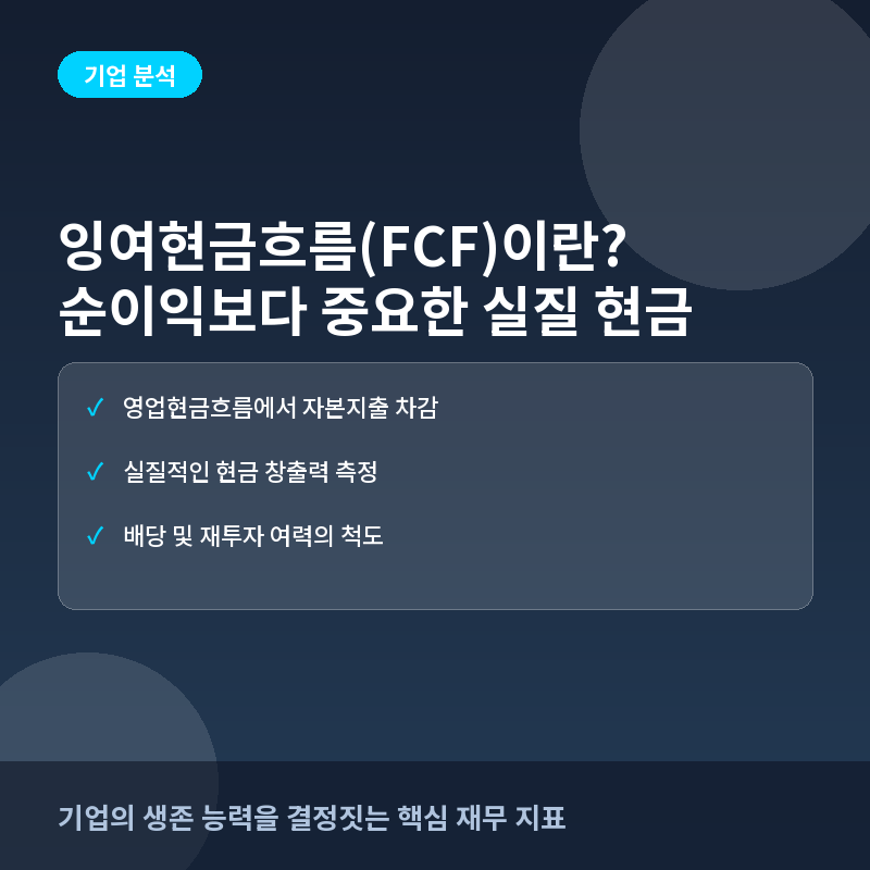 잉여현금흐름(FCF)이란? 순이익보다 중요한 현금 창출 능력 확인법
