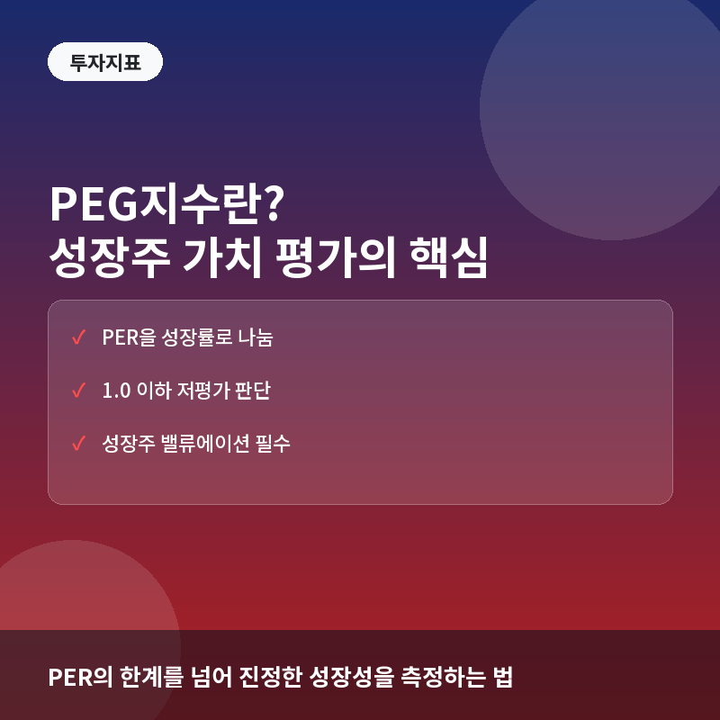 PEG지수 - PEG(주가수익성장비율)이란? PER의 한계를 보완하는 성장성 평가법
