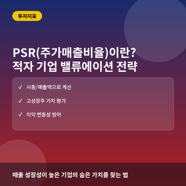 PSR(주가매출비율)이란? 적자 기업의 가치를 평가하는 법