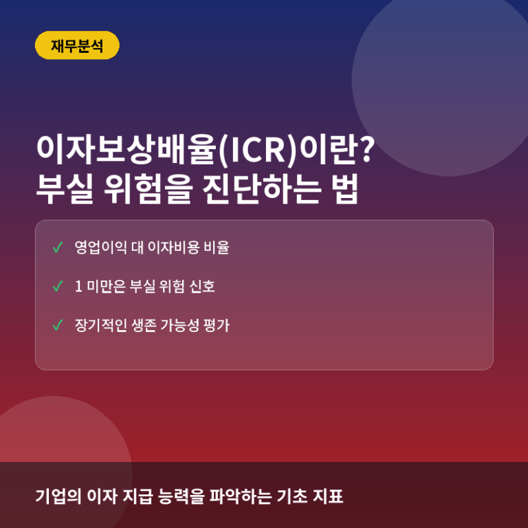 이자보상배율(ICR)이란? 영업이익으로 부채 이자를 감당할 수 있는지 확인하는 법
