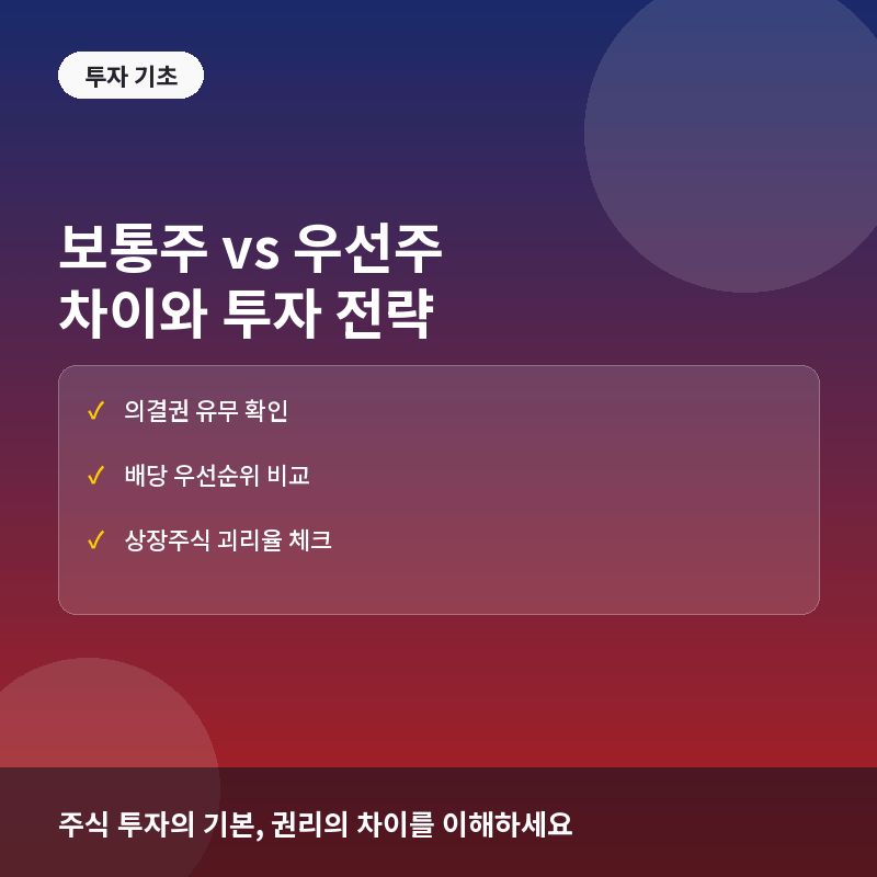 보통주 우선주 차이 - 보통주와 우선주(Common vs Preferred Stock) 차이: 의결권과 배당 우선순위의 이해