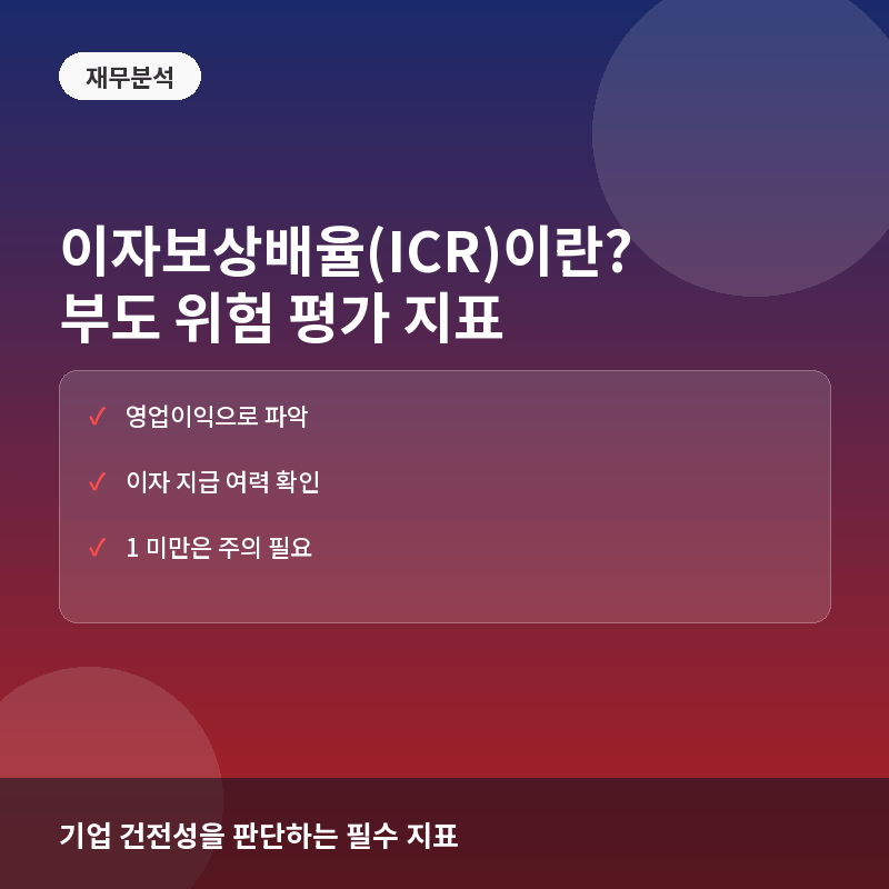 이자보상배율(ICR)이란? 기업의 이자 지급 능력과 부도 위험 평가법