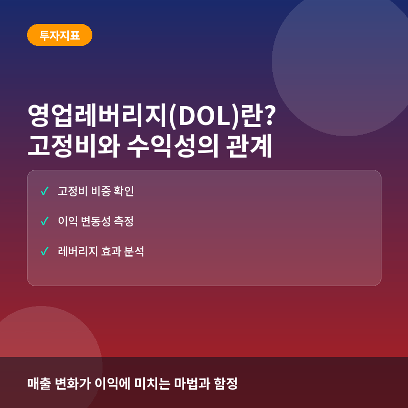 영업레버리지(DOL)란? 고정비가 수익성에 미치는 영향과 계산법