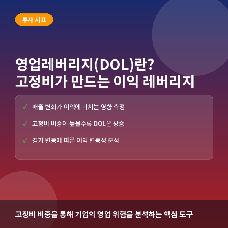 영업레버리지(DOL)란? 고정비가 수익성에 미치는 영향과 계산법