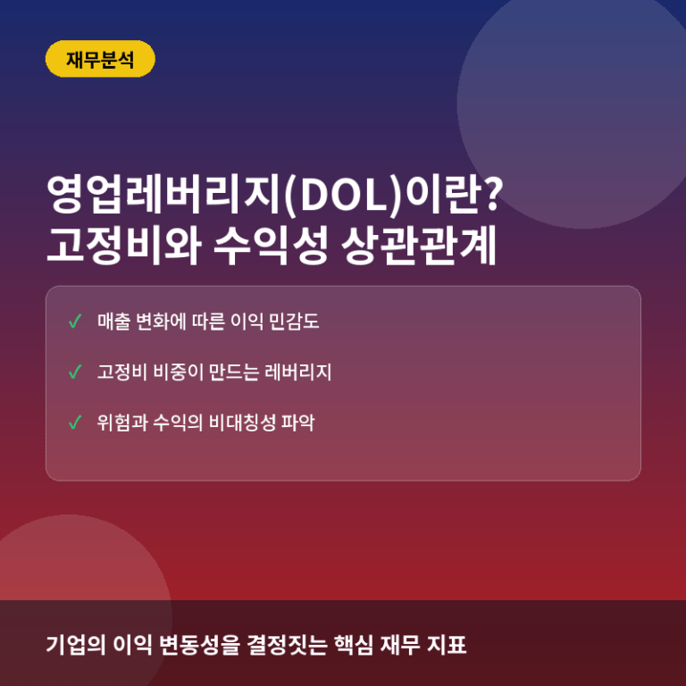 영업레버리지(DOL)란? 고정비가 수익성에 미치는 영향과 계산법