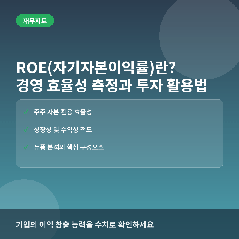 ROE(자기자본이익률)란? 경영 효율성 평가와 적정 수준 판단법