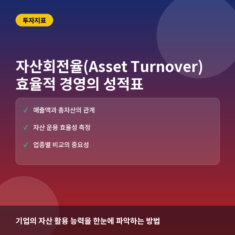 자산회전율(Asset Turnover Ratio)이란? 기업의 자산 효율성 측정과 투자 활용법