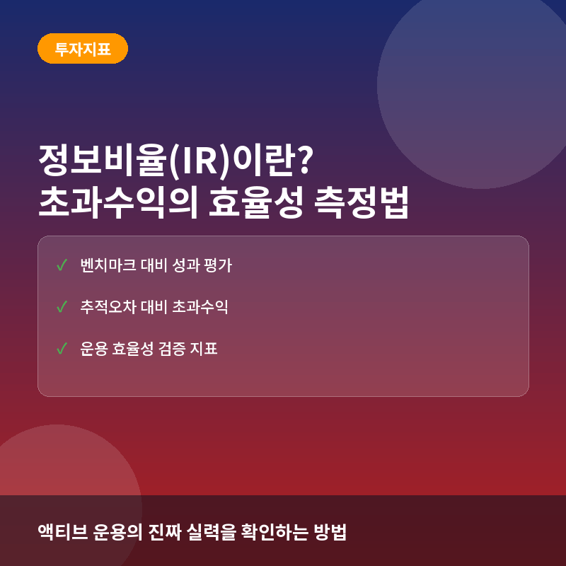 정보비율(Information Ratio)이란? 벤치마크 대비 초과수익의 질 평가하기