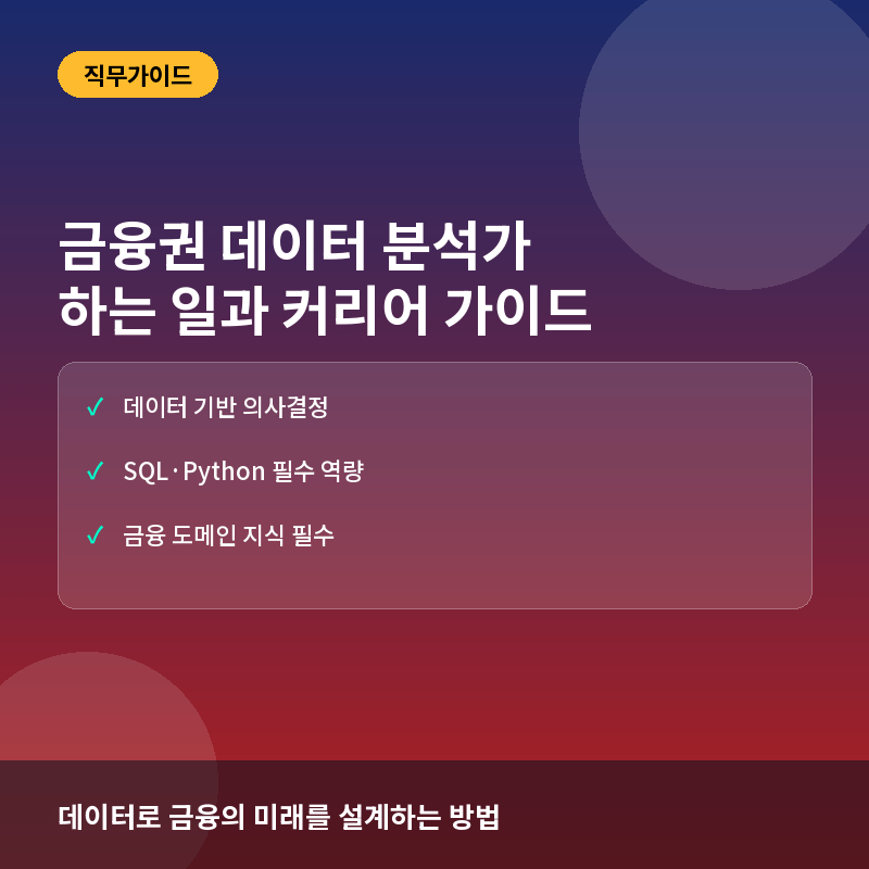 금융권 데이터 분석가(Data Analyst)란? 하는 일과 커리어 준비 핵심 가이드