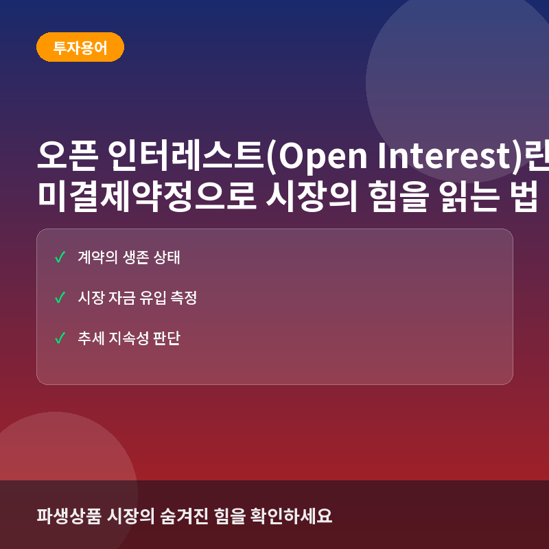 오픈 인터레스트(Open Interest)란? 미결제약정으로 시장의 힘을 읽는 법
