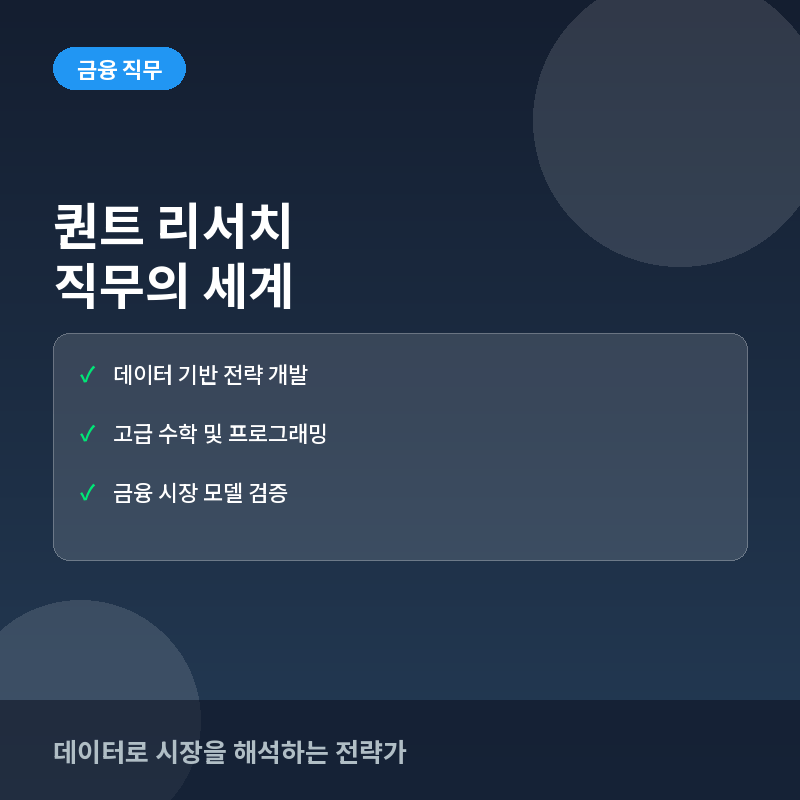 금융권 퀀트 리서치(Quant Research) 직무란? 전략 개발부터 모델 검증까지의 업무 프로세스