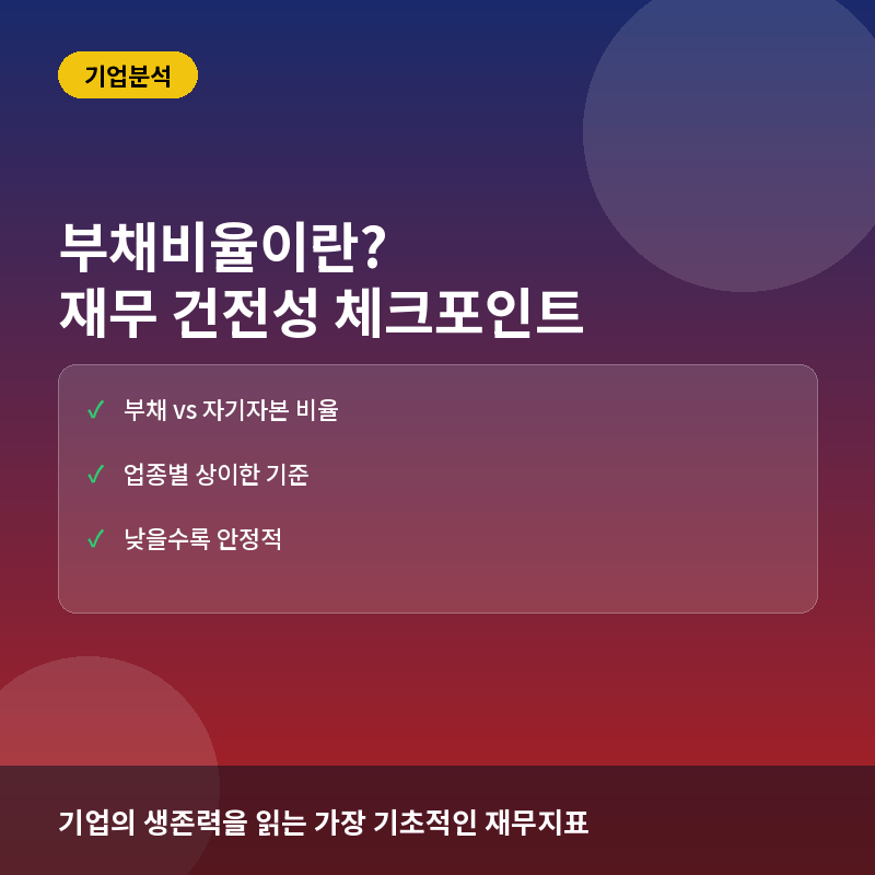 부채비율(Debt-to-Equity Ratio)이란? 기업의 재무 건전성 판단과 적정 수준