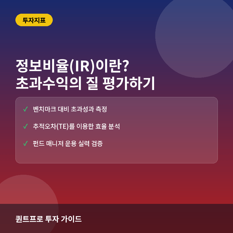 정보비율(Information Ratio)이란? 벤치마크 대비 초과수익의 효율성 측정법