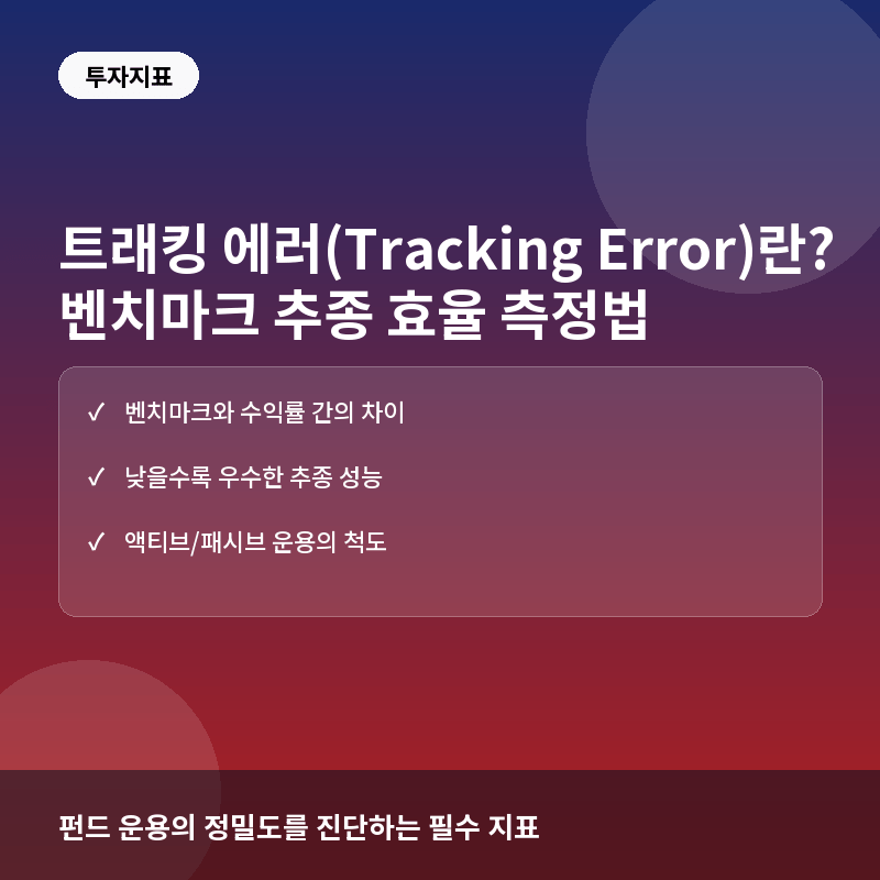 트래킹 에러(Tracking Error)란? 펀드의 성과가 벤치마크를 얼마나 잘 따르는지 측정하는 법