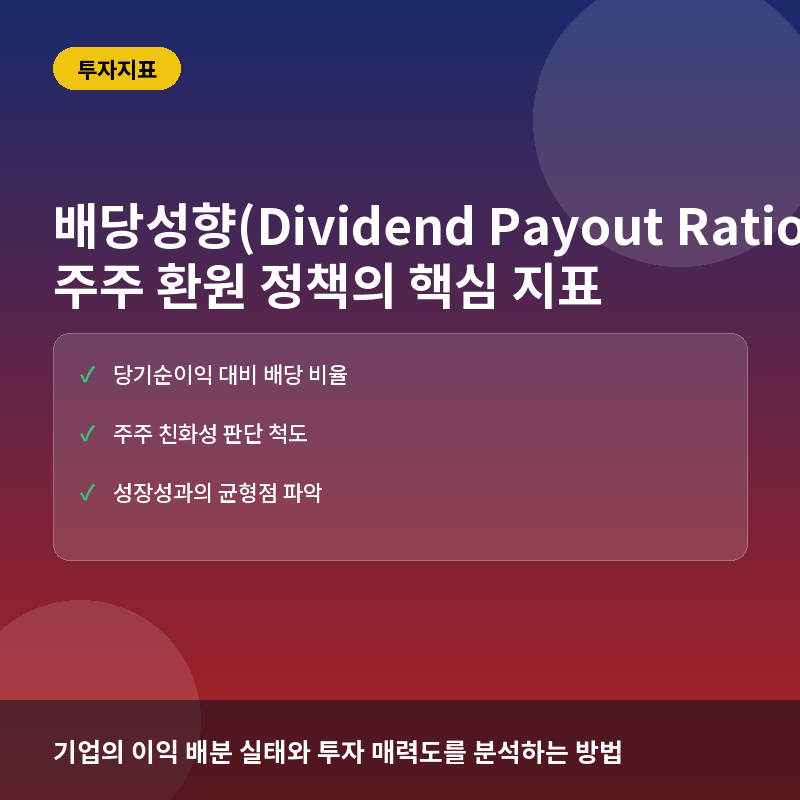 배당성향(Dividend Payout Ratio)이란? 기업의 주주 환원 정책과 배당 지속성 판단법