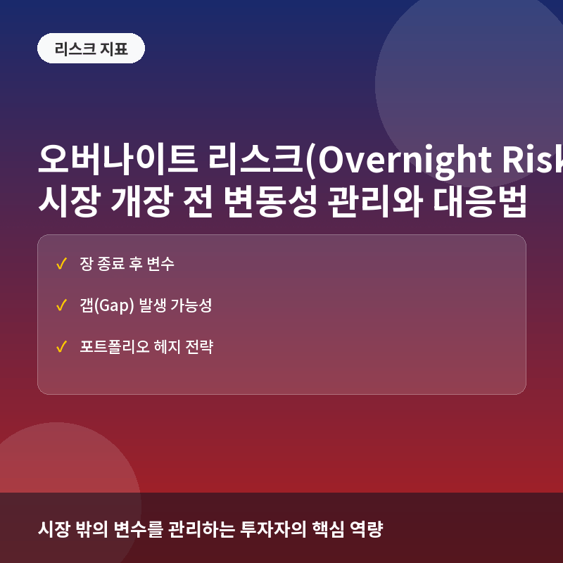 오버나이트 리스크(Overnight Risk)란? 시장 개장 전 변동성 관리와 대응법
