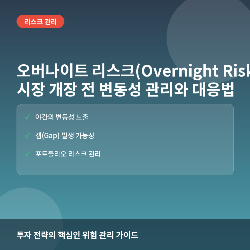 오버나이트 리스크(Overnight Risk)란? 시장 개장 전 변동성 관리와 대응법