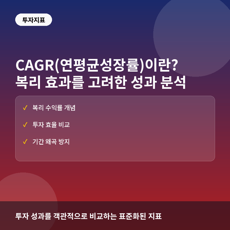 CAGR(연평균성장률)이란? 복리 효과를 고려한 투자 성과 측정법
