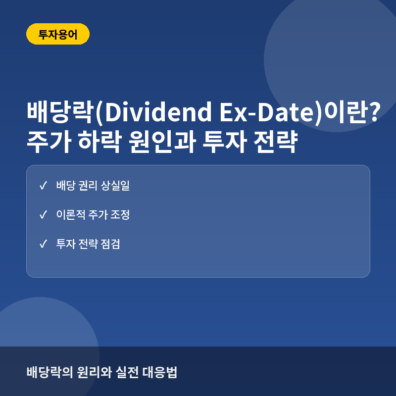 배당락(Dividend Ex-Date)이란? 주가 하락 원인과 배당 투자 전략