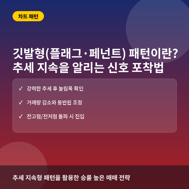 깃발형 패턴 - 깃발형(플래그·페넌트) 패턴이란? 추세 지속을 알리는 차트 신호 분석과 실전 매매 전략
