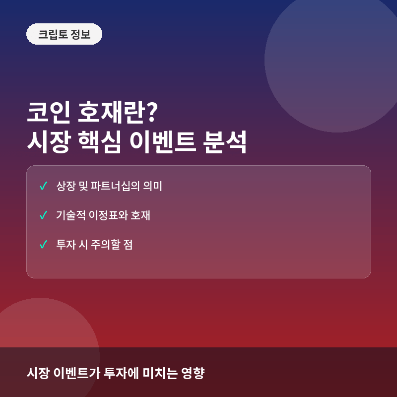 코인 호재란? 시장 움직임을 결정하는 4가지 핵심 이벤트와 투자 맥락 이해하기