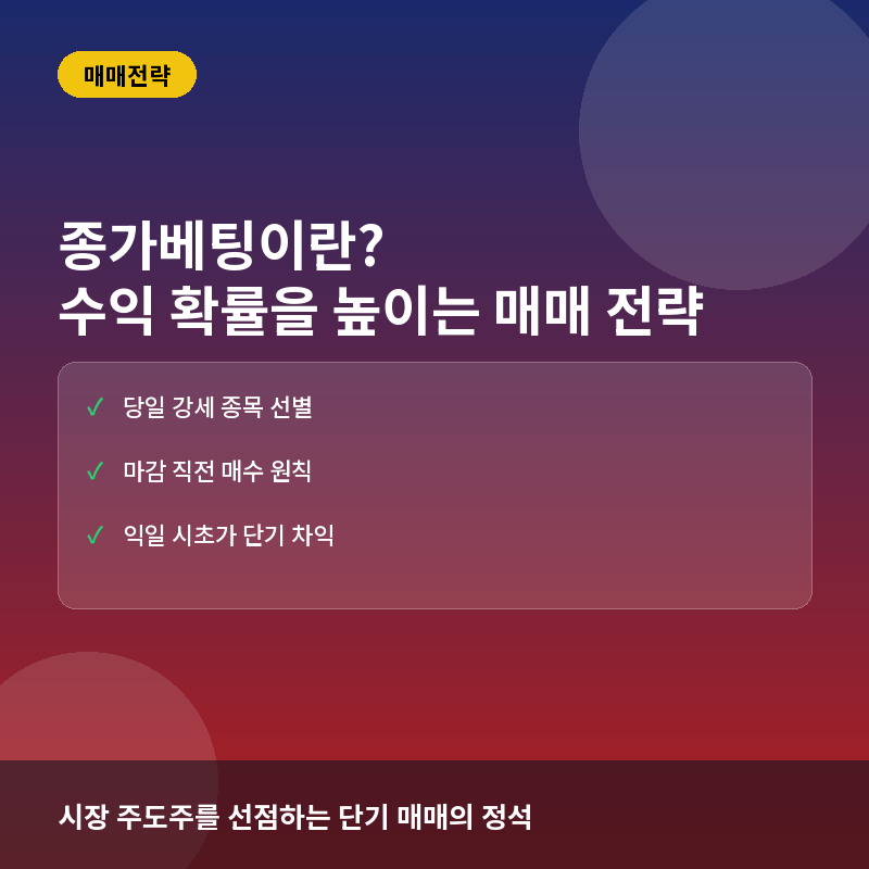 종가베팅이란? 수익 확률 높이는 매매 타이밍과 실전 전략 총정리