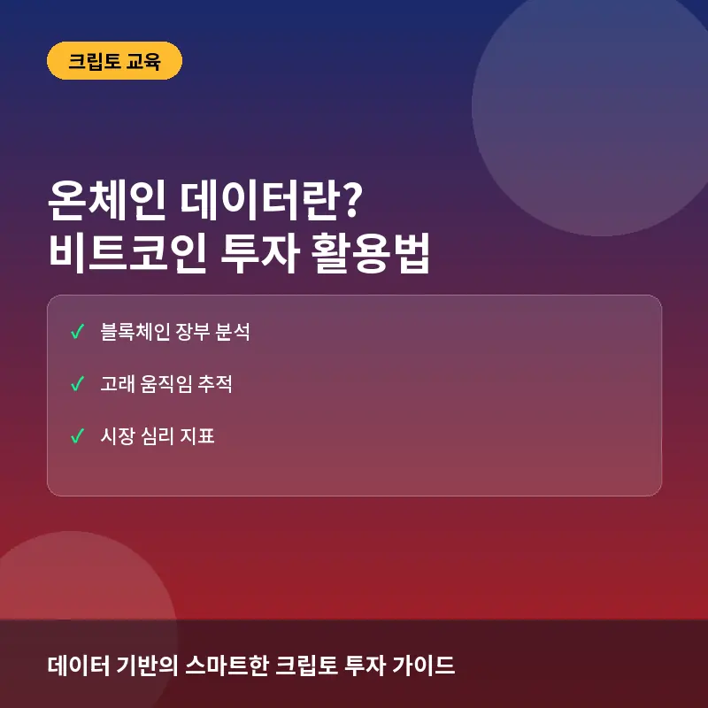 온체인 데이터란? 비트코인 투자 활용법과 주요 지표 분석