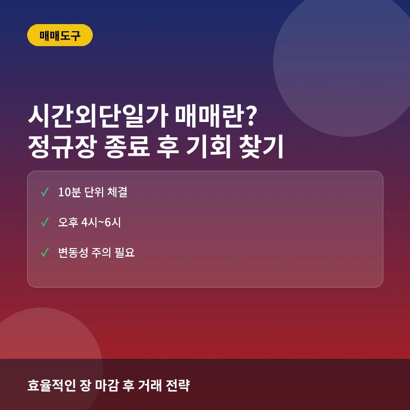시간외단일가 매매란? 정규장 종료 후 기회 찾기 및 실전 매매 전략