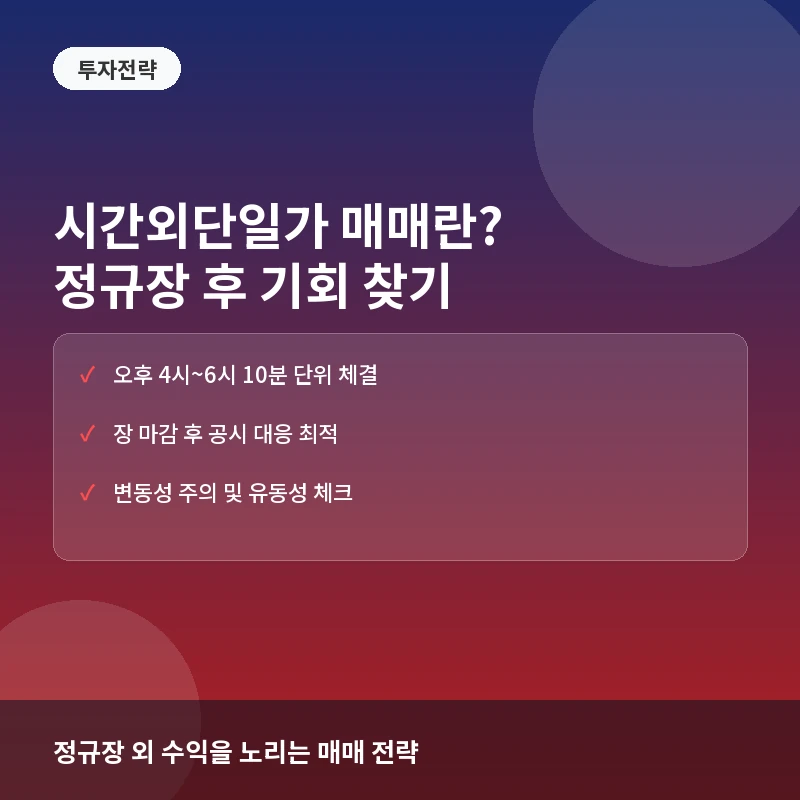 시간외단일가 매매란? 정규장 종료 후 기회 찾기 및 실전 매매 전략