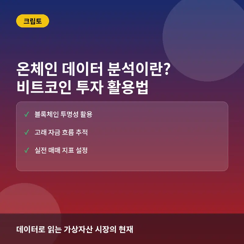 온체인 데이터 분석이란? 비트코인 투자 활용법과 주요 지표 이해하기