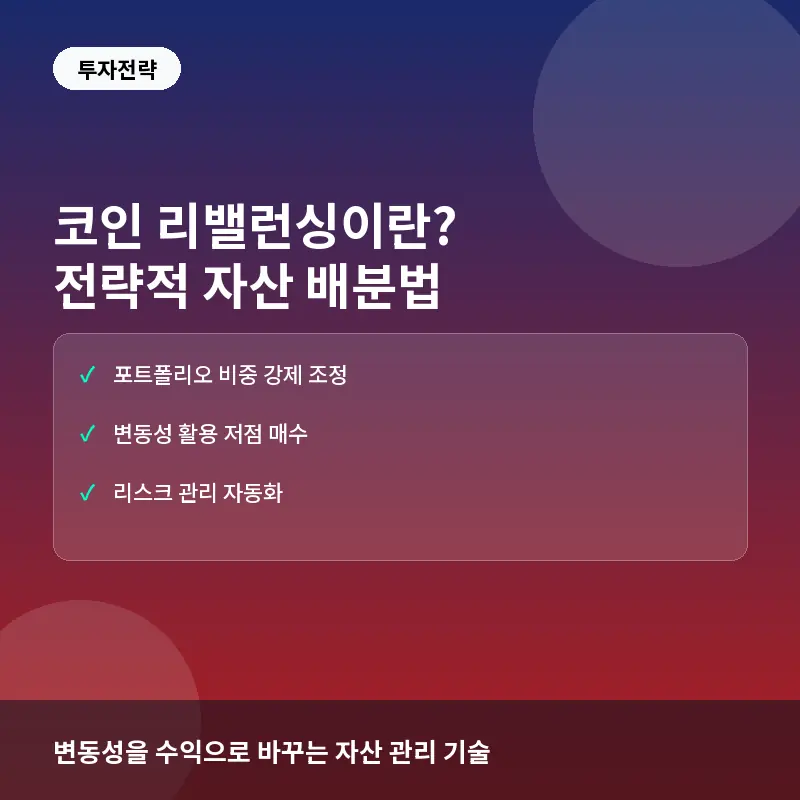 코인 리밸런싱이란? 전략적 자산 배분과 수익률 관리 방법