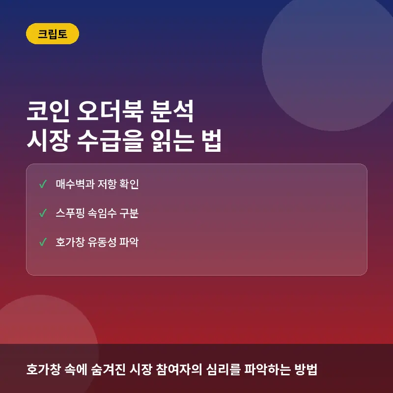 코인 오더북(Order Book) 보는 법과 매수 매도벽 실전 해석 전략