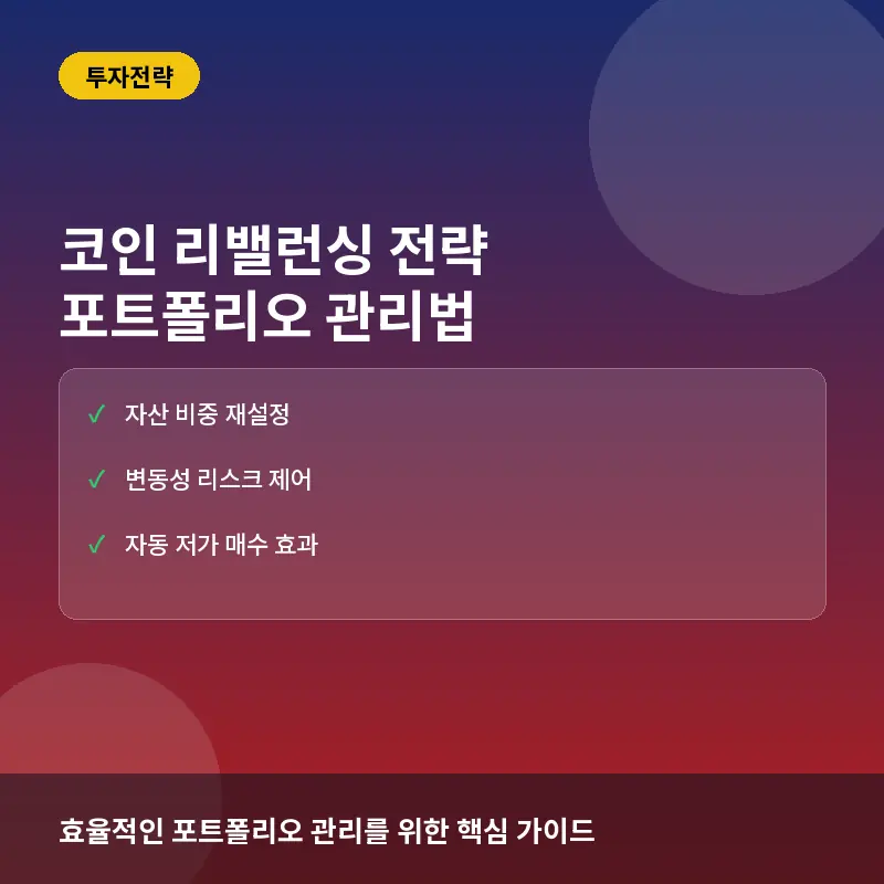 코인 리밸런싱 전략이란? 포트폴리오 비중 조절과 수익 극대화 방법