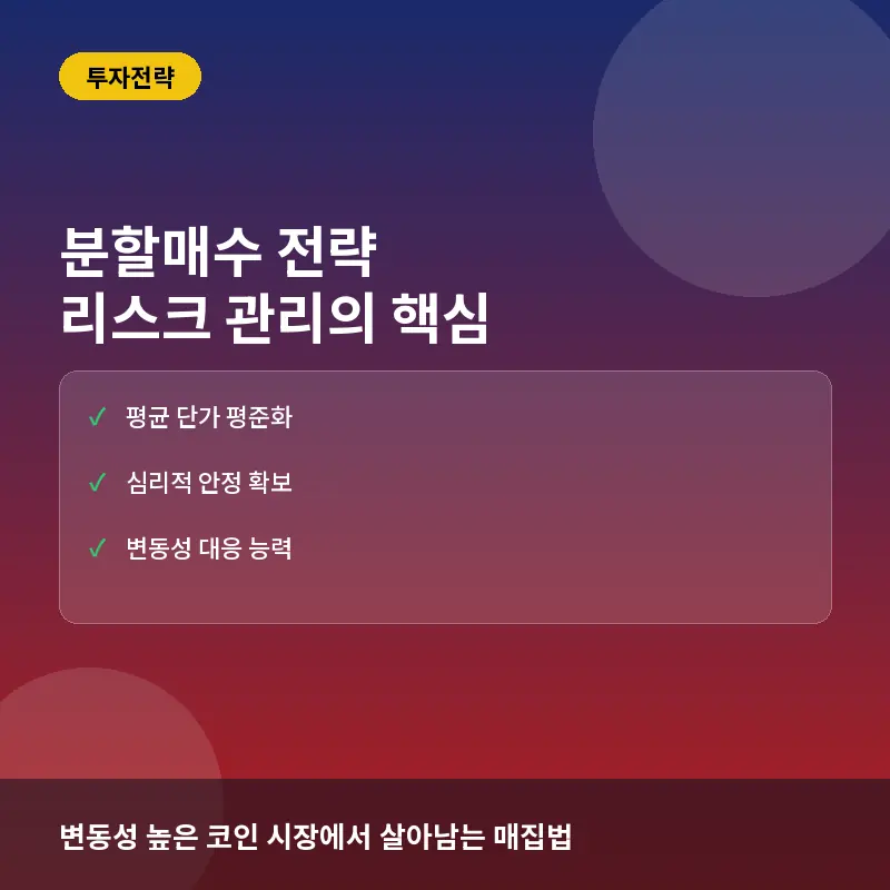 분할매수 전략 뜻과 효과, 코인 시장 리스크 관리 방법