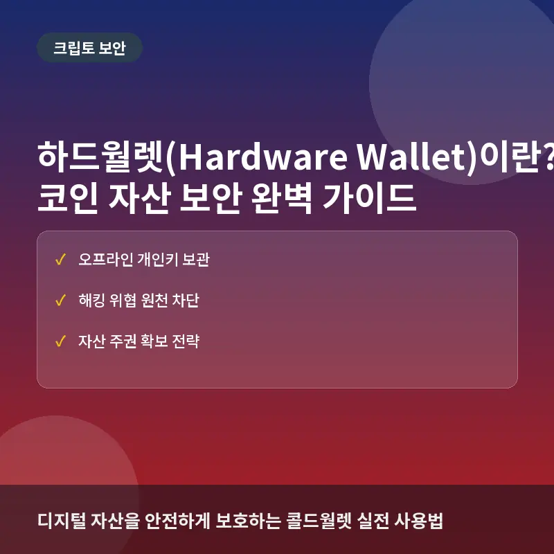 하드월렛(Hardware Wallet)이란? 코인 지갑 보안 종류와 사용법