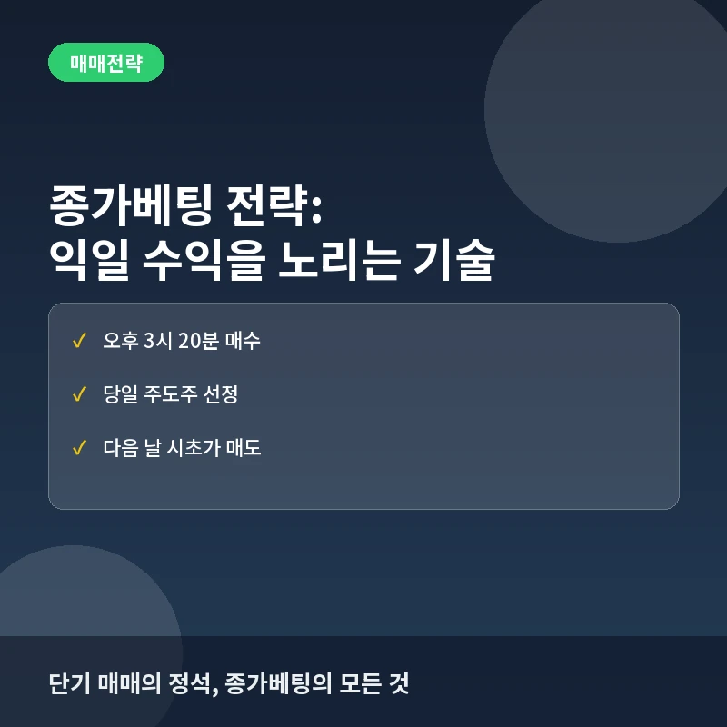 종가베팅이란? 뜻과 매매 타이밍, 수익 극대화하는 실전 전략