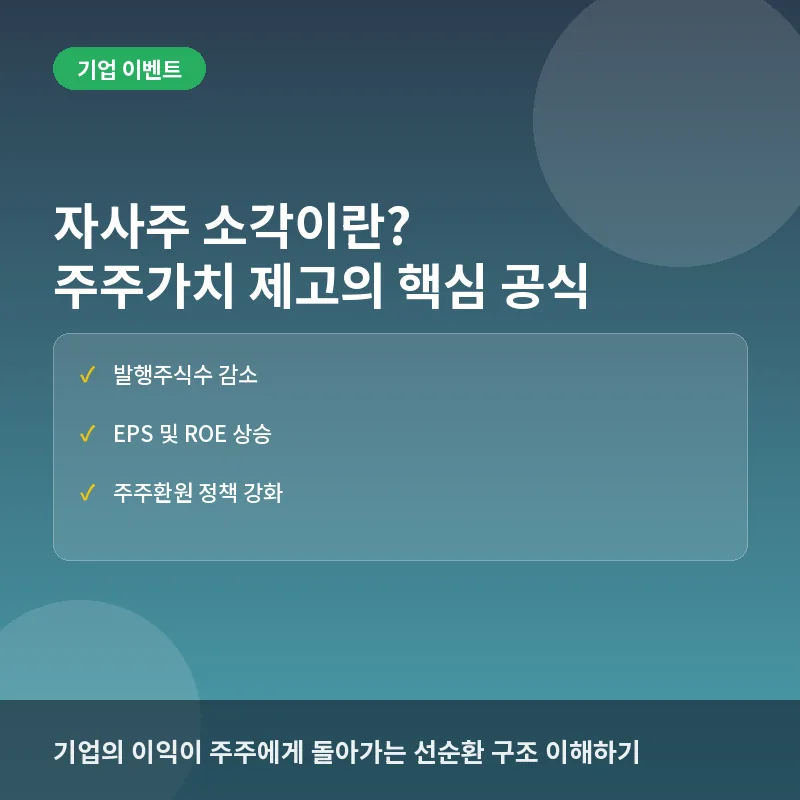 자사주 소각이란? 주주가치 제고를 위한 기업의 핵심 전략과 투자 활용법