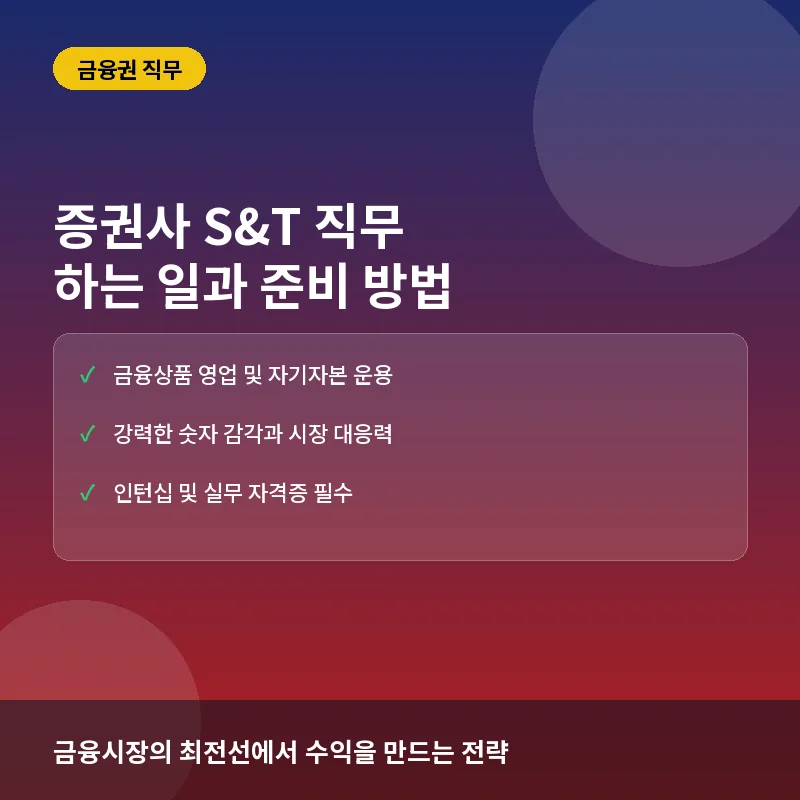 증권사 S&T - 증권사 세일즈&트레이딩(S&T) 직무란? 하는 일과 준비 방법