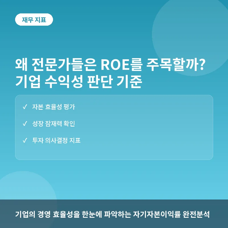 왜 전문가들은 ROE를 주목할까? 기업 수익성 판단 기준