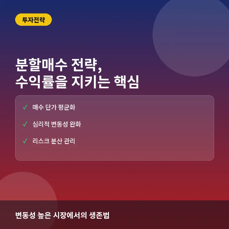 분할매수 전략, 변동성 높은 코인 시장에서 수익률을 지키는 방법