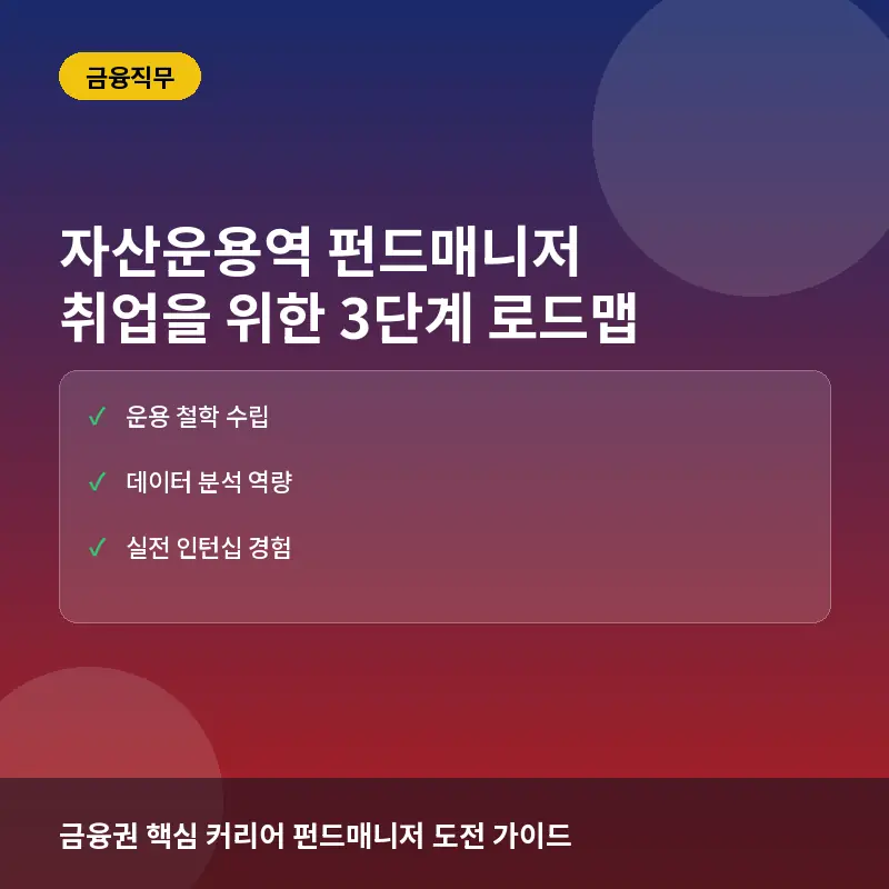 자산운용역 펀드매니저가 되는 3단계 로드맵: 운용사 취업과 실전 역량 쌓기