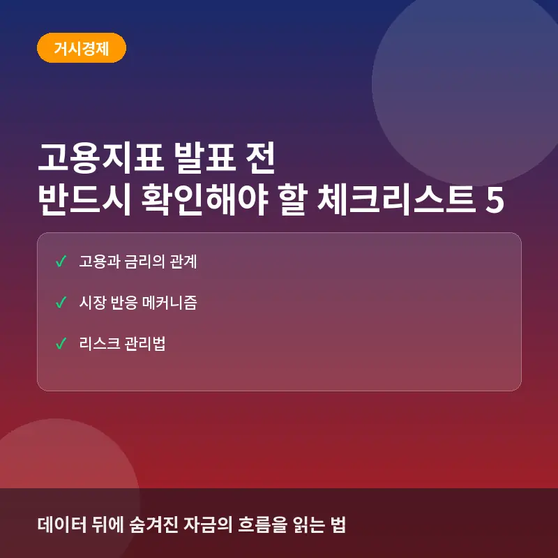 고용지표 발표 전 반드시 확인해야 할 시장 변동성 체크리스트 5가지
